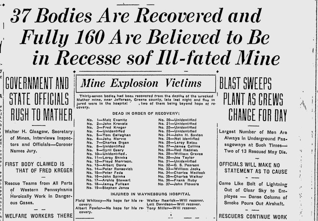 Mather Mine explosion